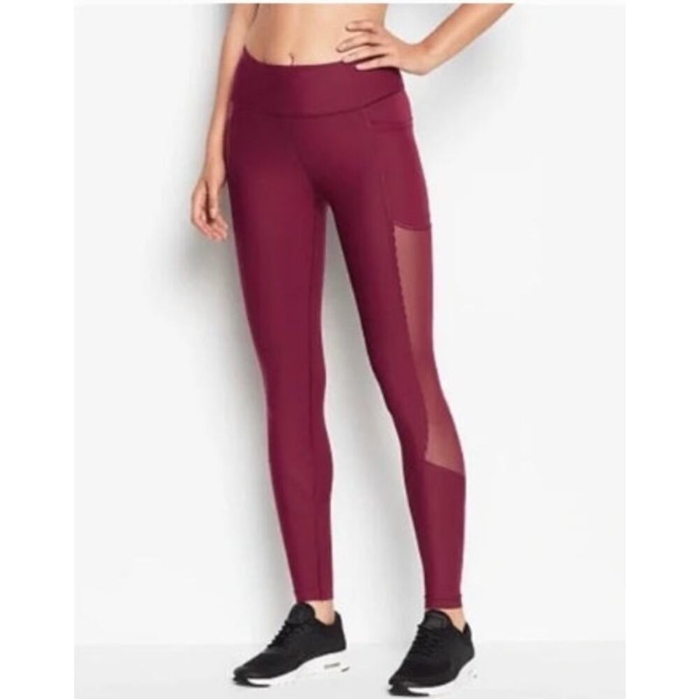 New NWT Victorias Sport Total Knockout Tight‎ Red Marron Athletic Leggings XS VS